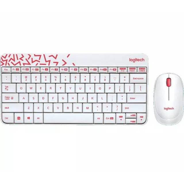 Logitech Wireless Keyboard &amp; Mouse MK240 Nano Putih