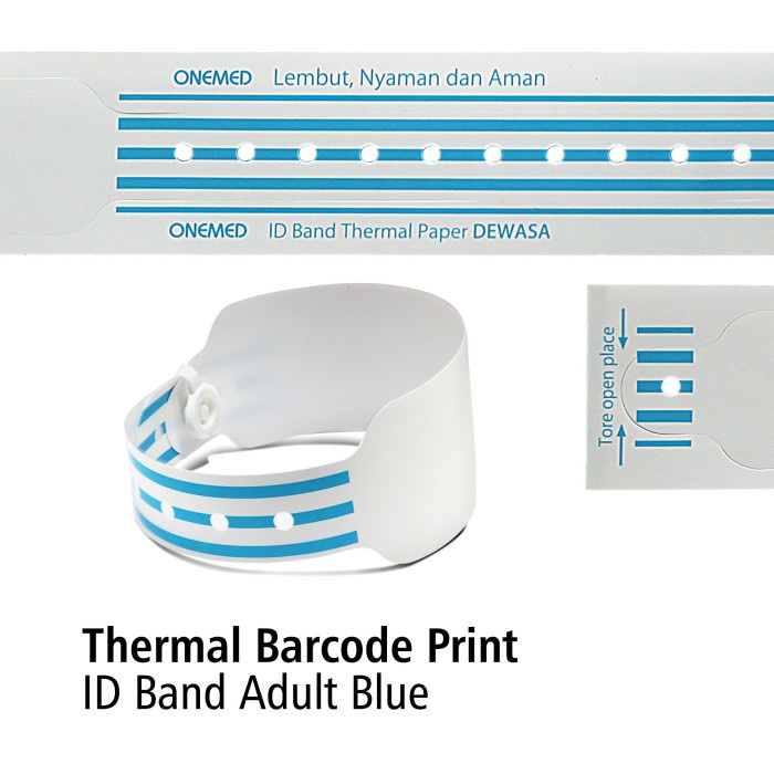 ID Band Dewasa Thermal Barcode Print Onemed OJ2