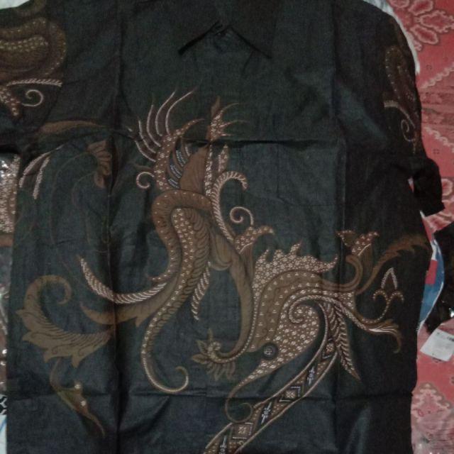 Batik Kalongan Hrb026 Kenongo Kemeja Hem Pendek Padi Pekalongan 04