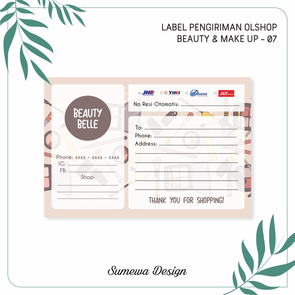 Template Label Pengiriman Online Shop mosi