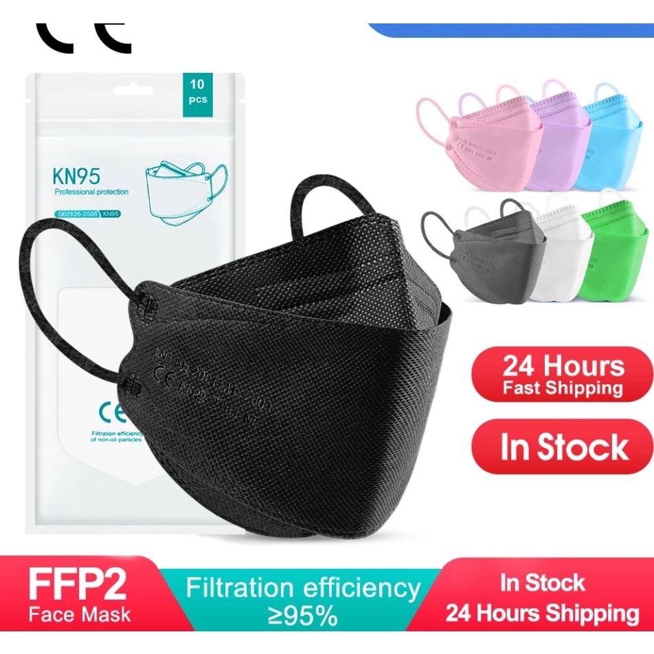 MASKER KF94 ISI 10PCS 4ply MEDIS KF 94 10 PCS KOREA EVO WARNA WARNI LILAC HITAM PUTIH COKLAT KUNING 