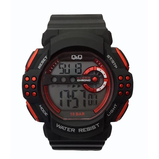 Q&Q M128J - Jam Tangan Sport Pria & Remaja Murah - Full Rubber - Digital Quartz - Anti Air -Original