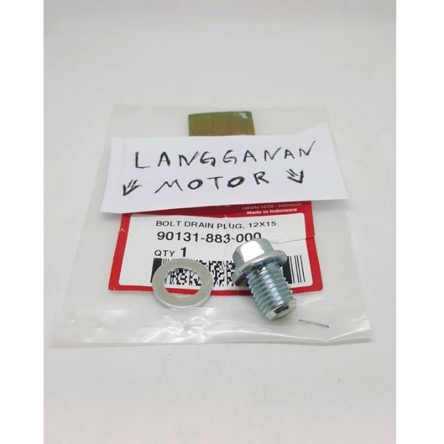 baut oli bolt drain plug baut pembuangan oli plus ringnya vario 125,150 beat f1 scoopy f1 Ori 100%