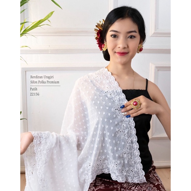 Kain kebaya bordir sifon polka/kain bordir uragiri