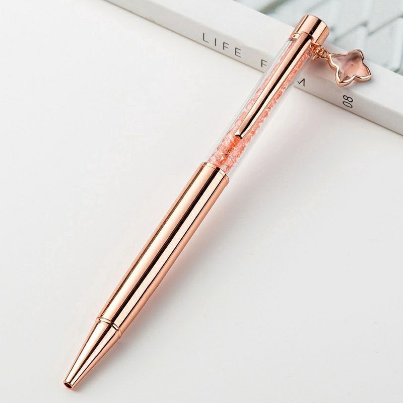 

Pulpen Kristal Rose Gold - Ballpoint Unik Mewah Elegan