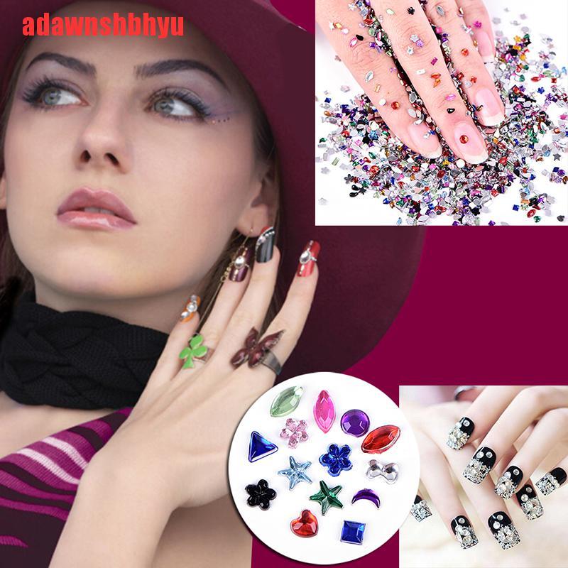 (Adawnshbhyu) 2000pcs Berlian Imitasi Akrilik 3d Untuk Dekorasi Nail Art Diy