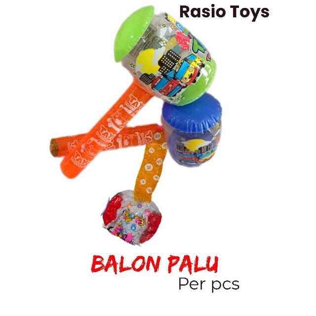 Balon Palu/ Mainan Balon Bentuk Palu Krincingan Motif Random