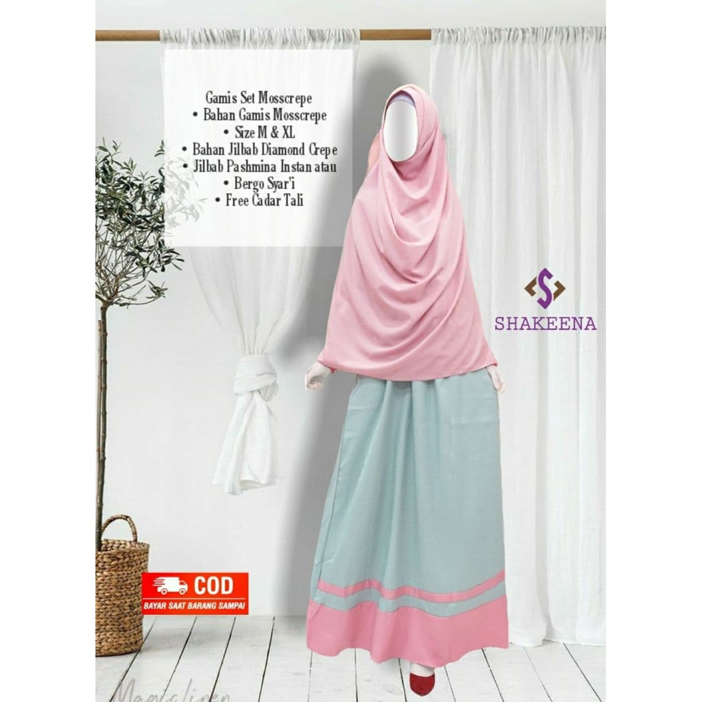 Gamis set khimar syari - Setelan gamis dan Hijab syari