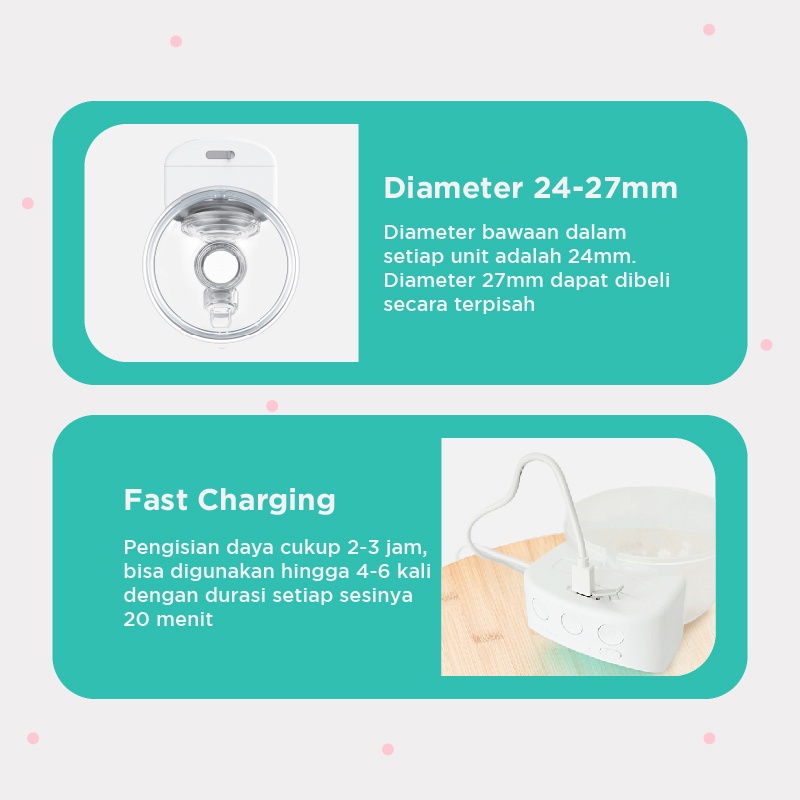 READY GOJEK / GRAB Mooimom Hands Free Electric Breast Pump - Pompa ASI Elektrik Wireless /Pompa Asi Manual Mooimom