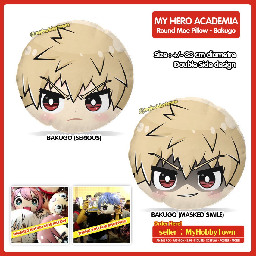 Bantal Bulat Anime My Hero Academia Boku No Hero Academia : Bakugou Katsuki Plush Doll Round Plushie