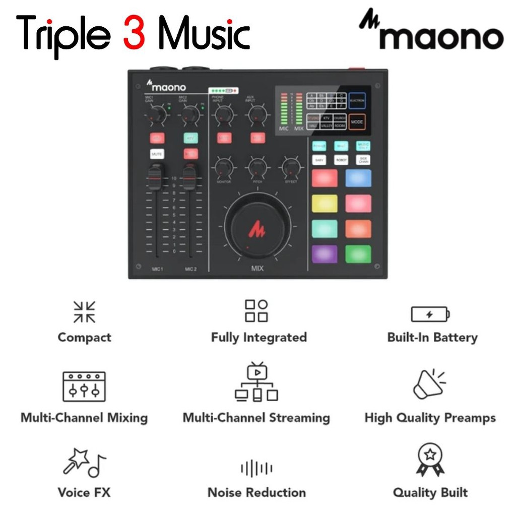 Maonocaster Dual Bundle Maono AM100 paket podcast with 2 mic dan headphone