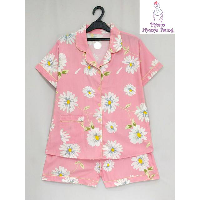 Bunga Matahari ~ Piyama Hotpant Celana Pendek Katun