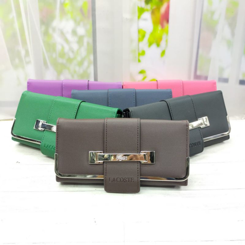 COD Dompet Wanita Panjang dan Sedang Bersekat Tebal Plat Bahan Poliester Nylon