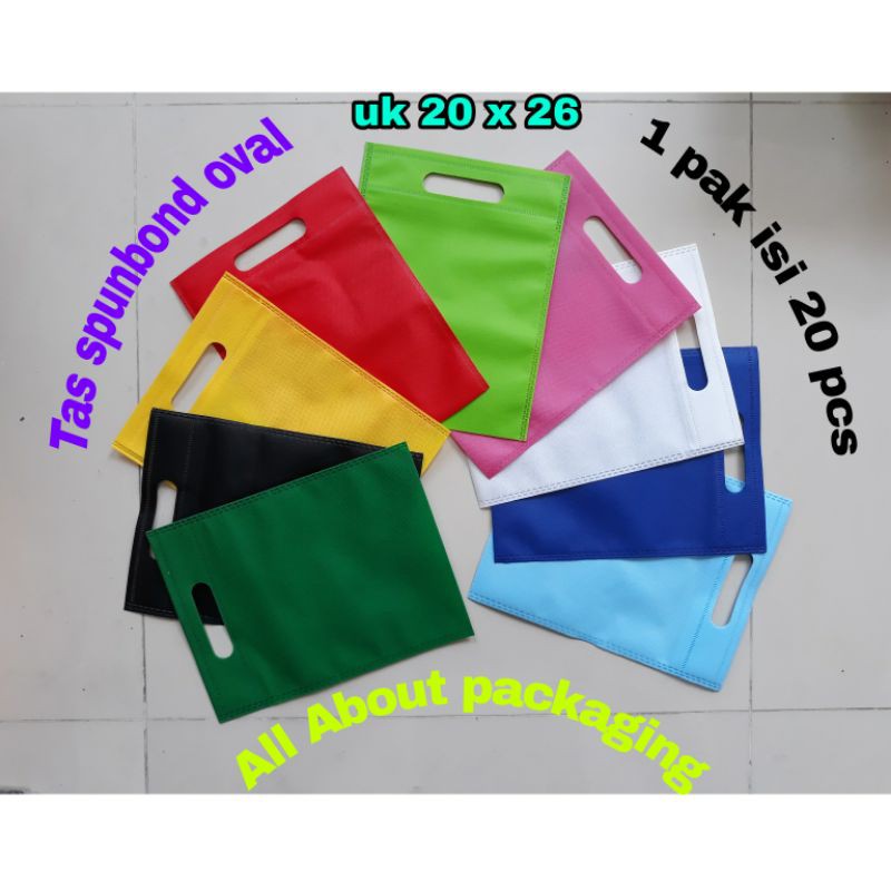 

Tas spunbond oval uk 20x26 / Tas Kain Spunbond Spunbon Furing / Goodie bag Shopping bag