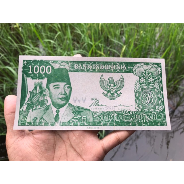 Uang kuno soekarno 1000rb 1960 harimau