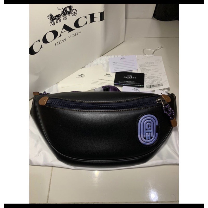 tas waistbag pria cowok coach rivington utility original