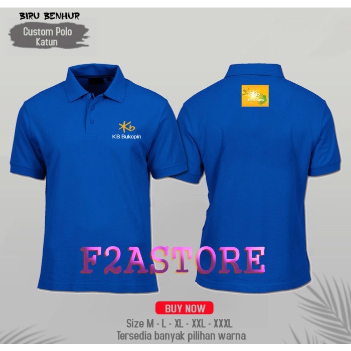Kaos Polo Kerah KB BUKOPIN Logo Baru Pria-Wanita F2Astore - M