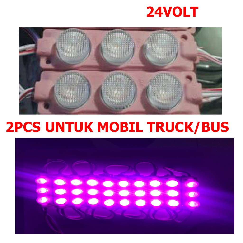 2 pcs Lampu Led 24 Volt Truk Bus bis Kolong - pink