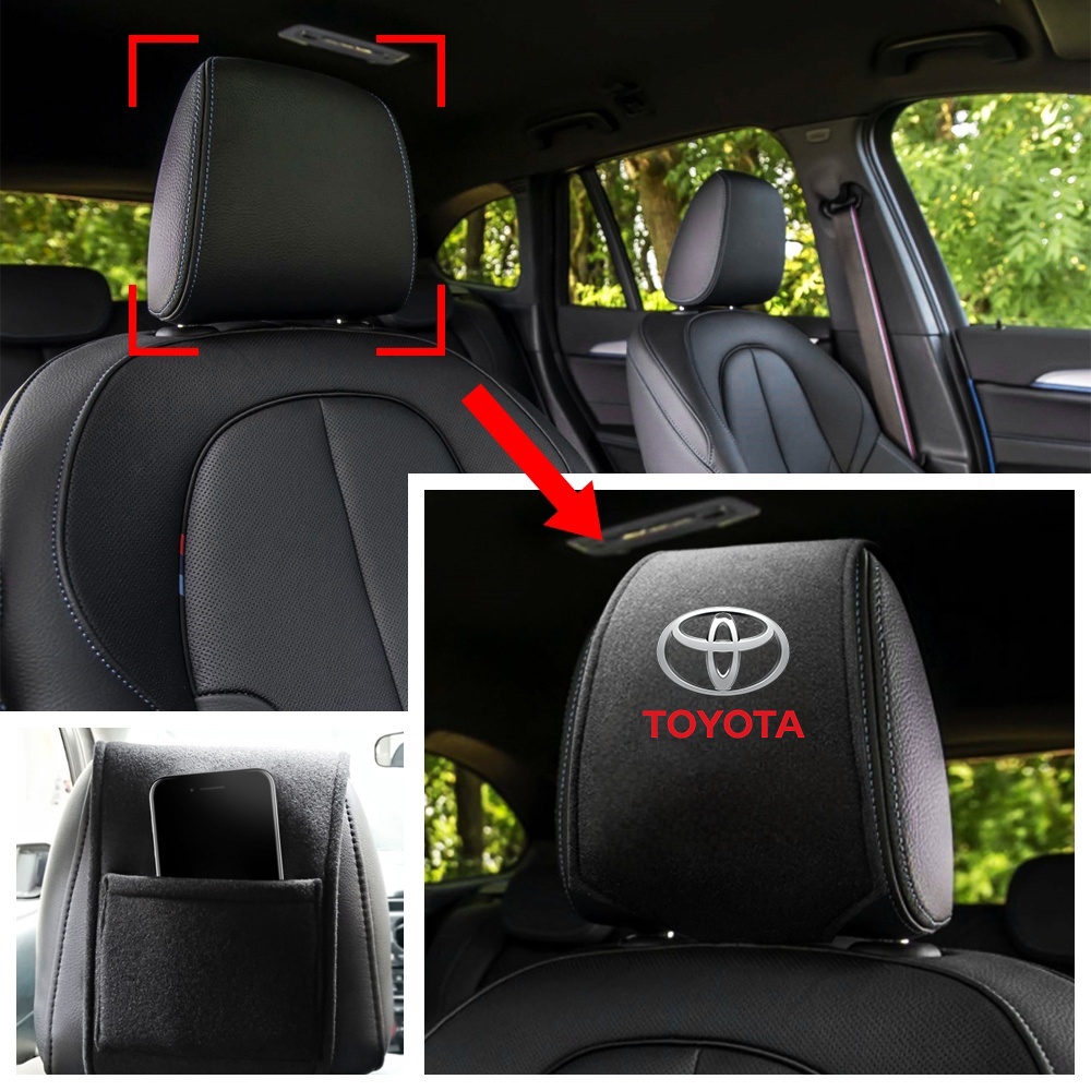 Bantal Sandaran Kepala Jok Mobil Untuk Toyota TRD GR Camry C-HR Yaris Fortuner Corolla Cross HiAce Vios Alphard