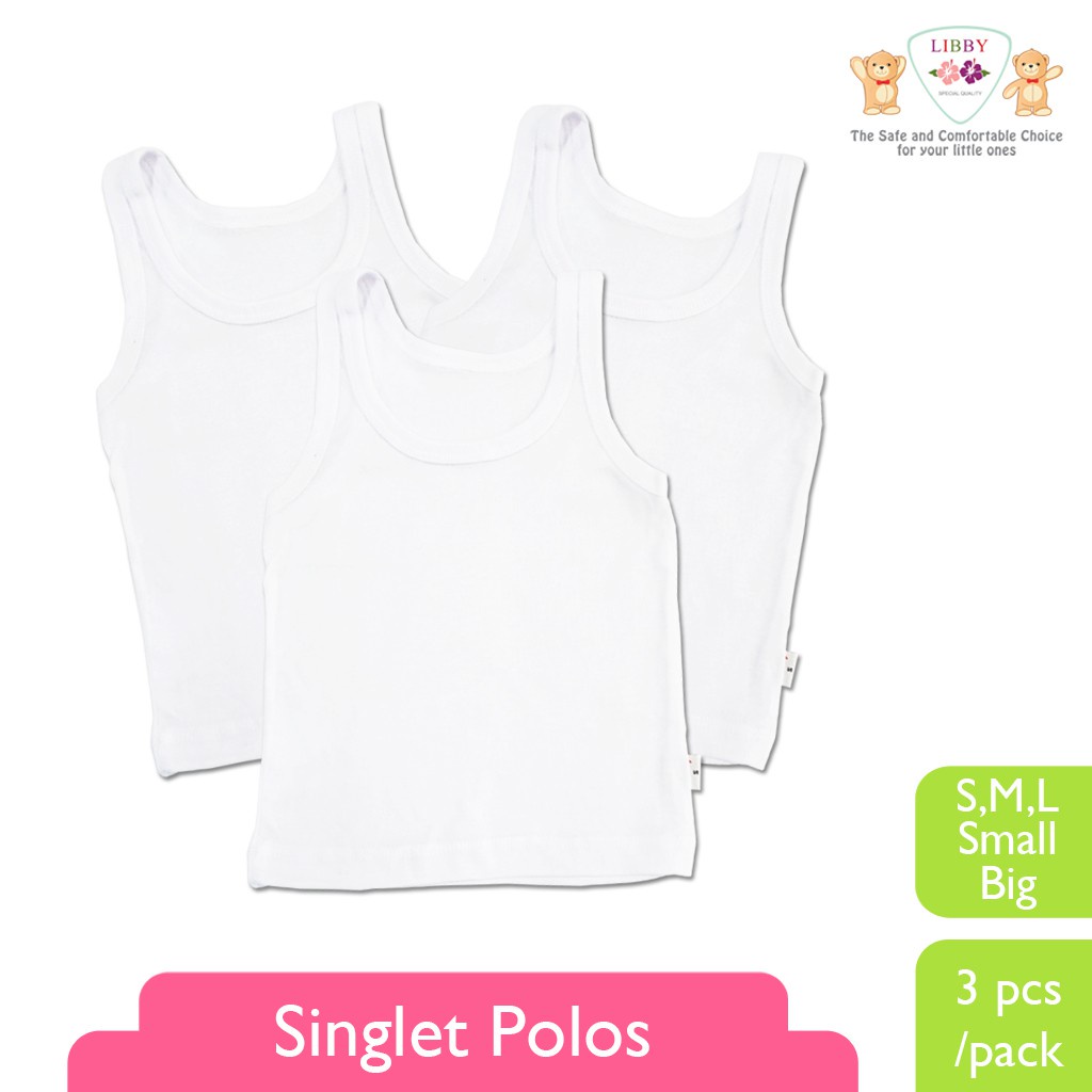 Libby Singlet Polos Putih Isi 3pcs/pack Ukuran SML