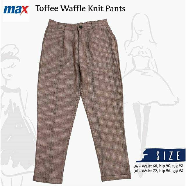  Celana  Panjang  Wanita Max Toffee Waffle Knit Shopee 