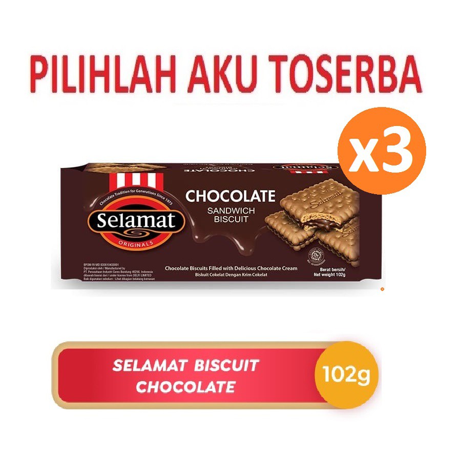 Selamat Biscuit CHOCOLATE 102 g - (HARGA 3 PCS)