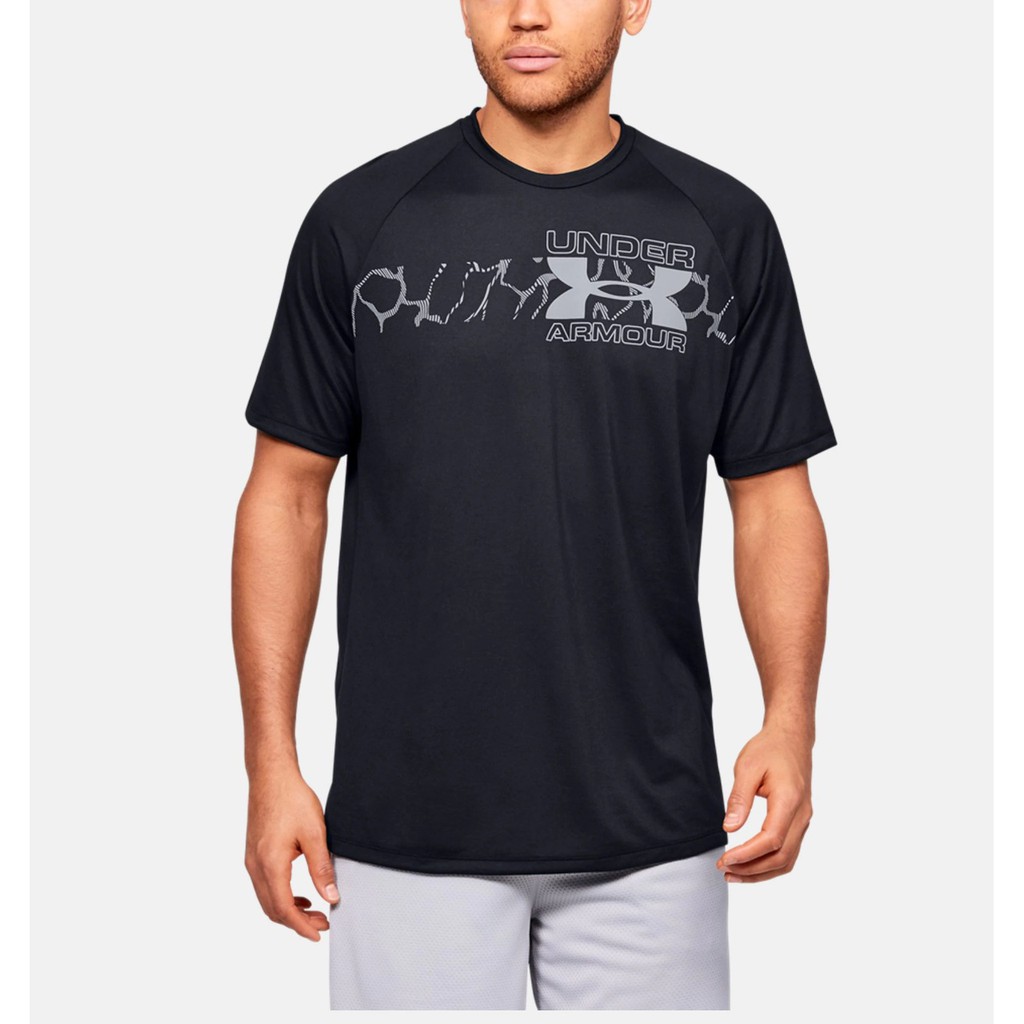 Men UA Tech 2.0 Graphic Tshirt Gym Original - Baju Running Branded 77