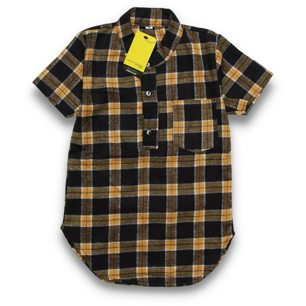 Kurta Flanel Anak Laki-laki Baju Kemeja Flanel Koko Anak Muslim Baju Anak Cowok Ngaji RGKIDSWEAR