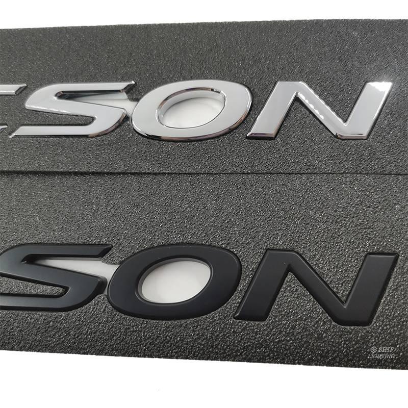 1pc Stiker Emblem Logo Tucson Bahan Abs Krom Warna Hitam Untuk Bagasi Belakang Mobil Hyundai