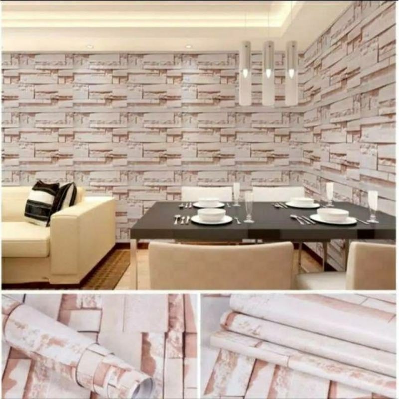 COD Wallpaper dinding Motif Batu Alam / Wallpaper Dinding murah