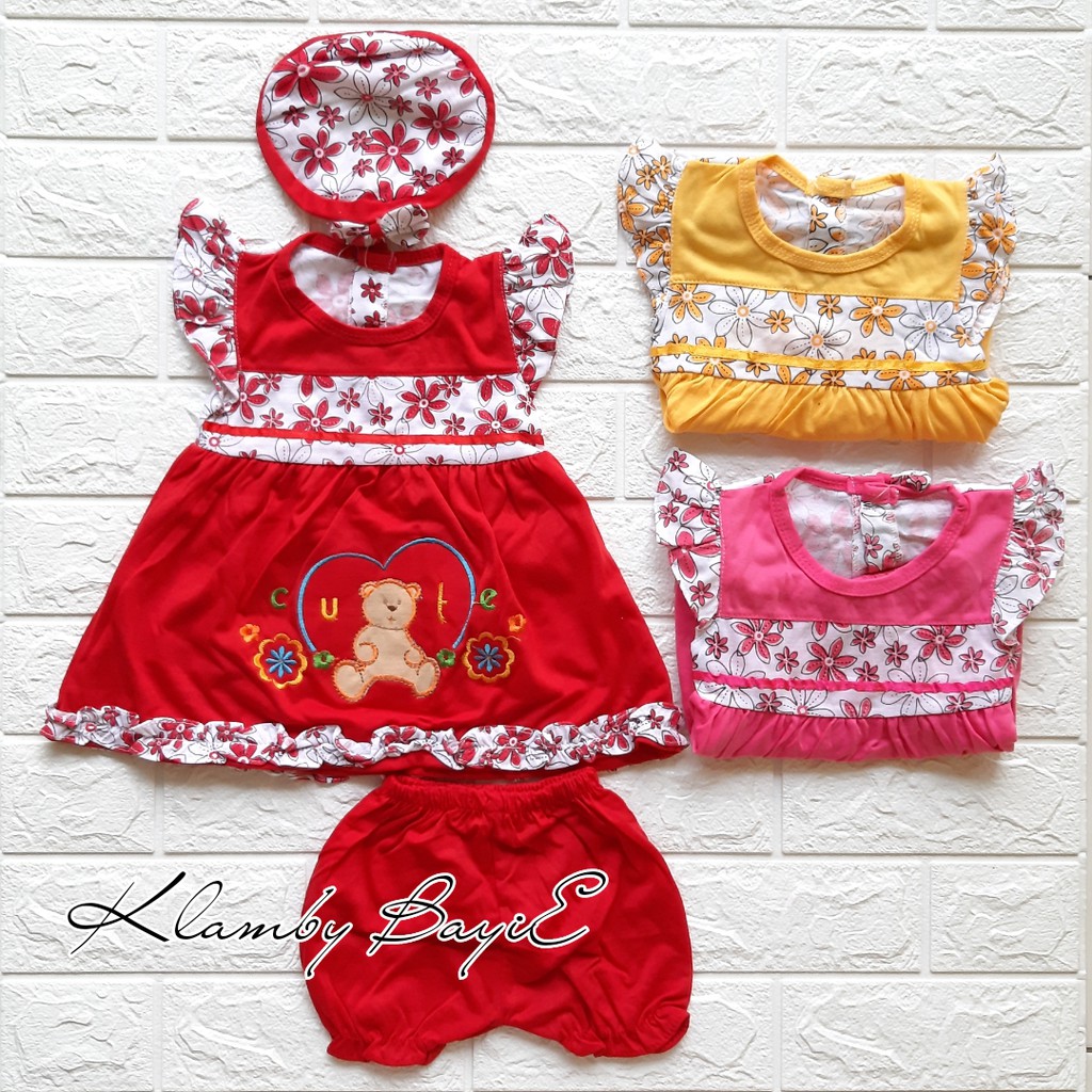 LISADY BUNGA Dress Bayi / Rok Bayi 0-3 Bulan / Baju Bayi Perempuan / Rok Bayi Murah