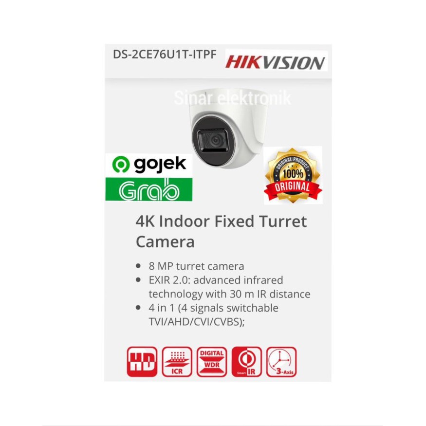 Camera indoor 8MP HIKVISION DS-2CE76U1T-ITPF