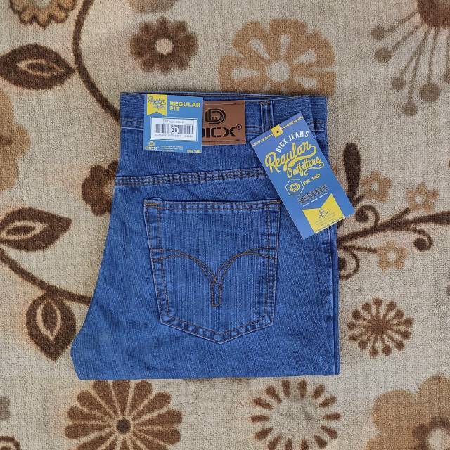 (33-38) Celana Jeans Pria / Cowok Panjang Biru Model Standar Regular / Slim Murah