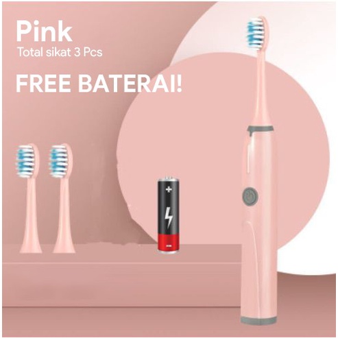 Sikat Gigi Anak Electric Toothbrush Sonic Vibration Sikat Gigi Anak Elektrik Baterai AA