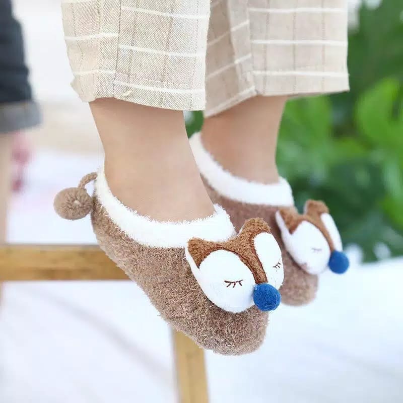 Sepatu bayi prewalker 0-1tahun / kaos kaki bayi / Sepatu bayi bulu lembut karakter lucu