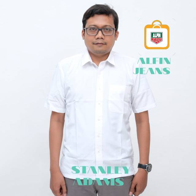 KEMEJA PUTIH LENGAN PENDEK STANLEY ADAMS REGULAR FIT ORIGINAL