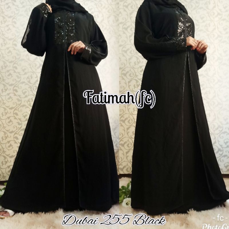 Abaya Hitam, Abaya Dubai 255 Black