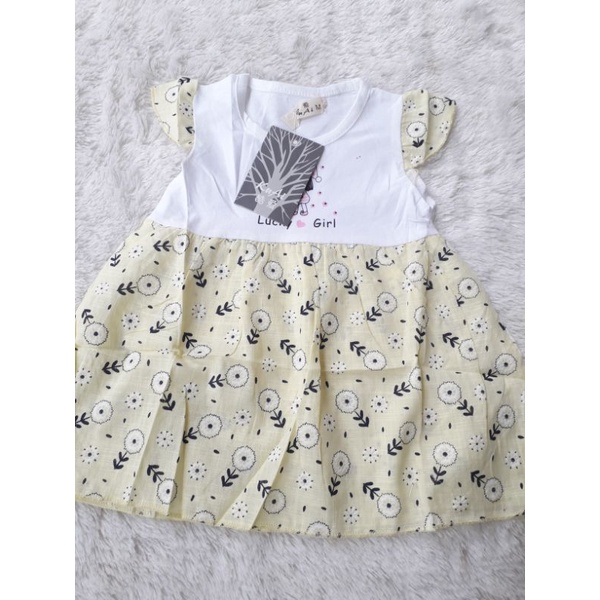 Dress Anak Bayi Perempuan Cewek Import Usia 3 4 5 6 7 8 9 10 11 12 Bulan 1 2 Tahun Balita Baju Dres Pakaian Atasan Fashion Anak Bayi Baby Lucu Imut Murah Bahan Cotton Katun Nyaman Adem Untuk Harian-3