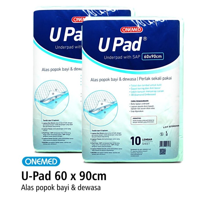 Underpad 60x90cm Onemed Pak Isi 10 Lembar OJ2