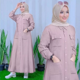 Jual Moana Maxy Gamis Crinkle Wanita Muslim Terbaru Fashion