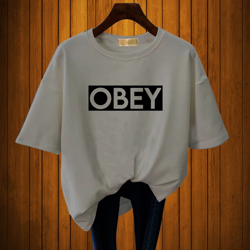 CALVIERO SHOP - BAJU KAOS ATASAN WANITA PRINT OBEY PRINT