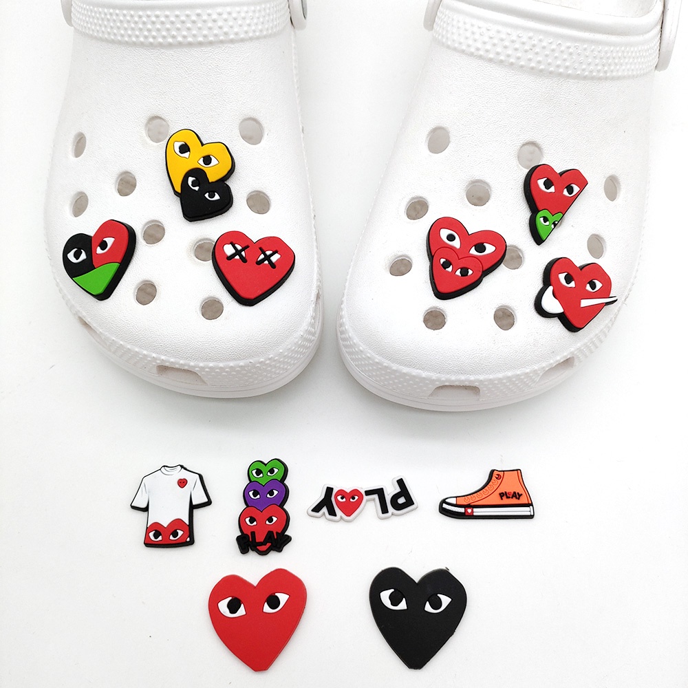 12pcs / set Charms Kartun Sepatu Bahan PVC Untuk Dekorasi