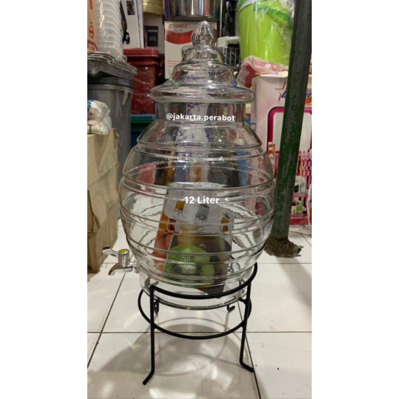 DLX Glass - Galon / Dispenser Kaca Honey ( 12 Liter )