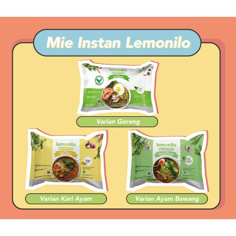 

Lemonilo Mie Instan goreng / Kari Ayam / Pedas Korea 70g + FREE