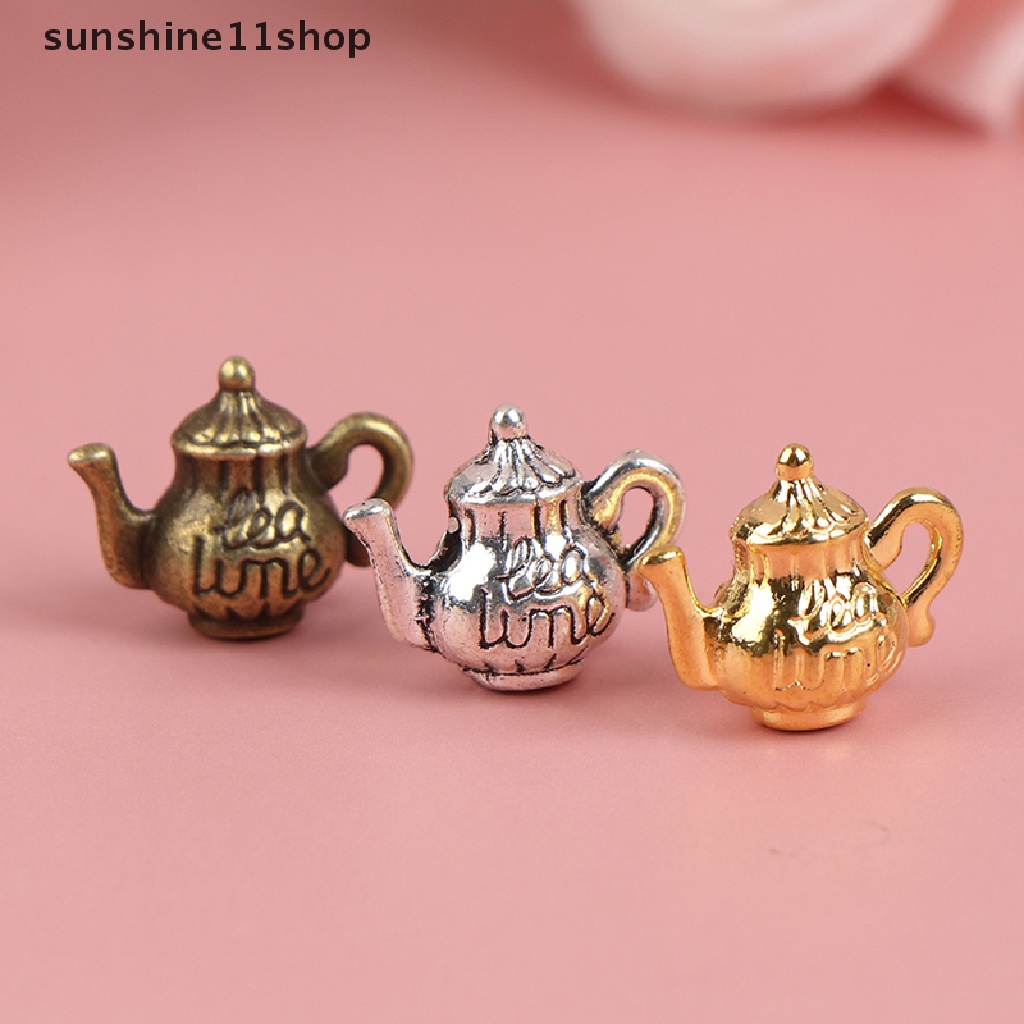 (SHO) 5pcs / Set Mainan Miniatur Teko Air Bahan metal Skala 1: 12 Untuk Dekorasi Rumah Boneka