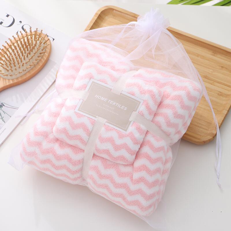 [JUALSEMUA18]Handuk super serap / handuk set isi 2 pcs / handuk zigzag / handuk impor