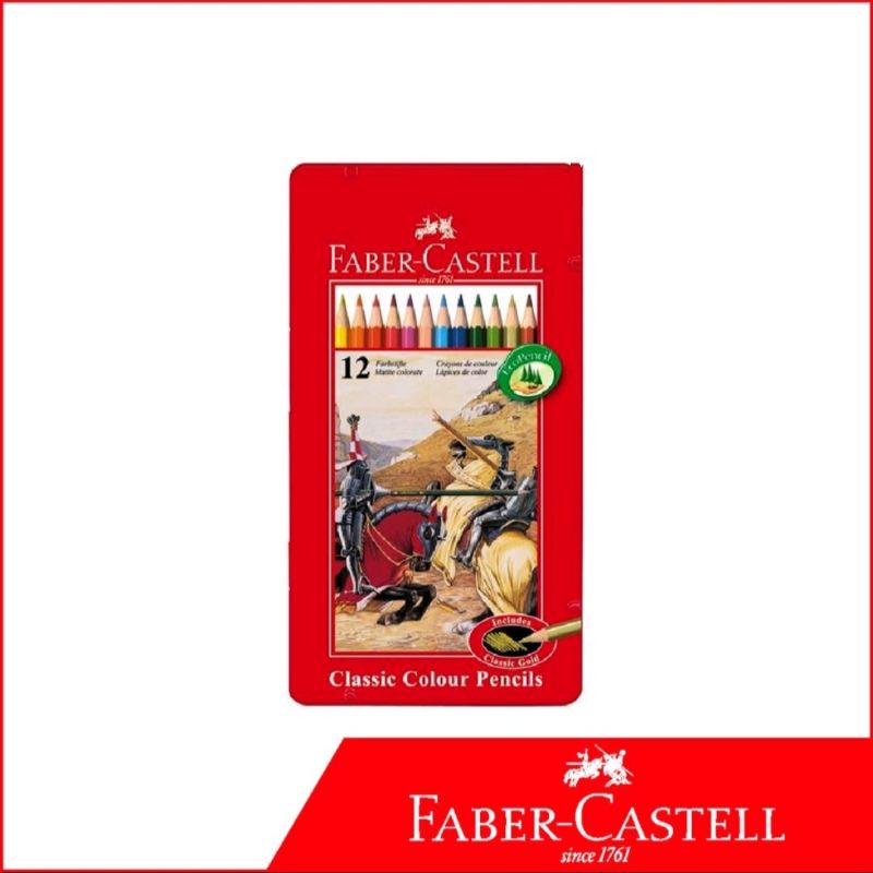 

Faber Castell 12 Classic Colour Pencil Tin Case Pensil Warna isi 12 Kemasan Kaleng