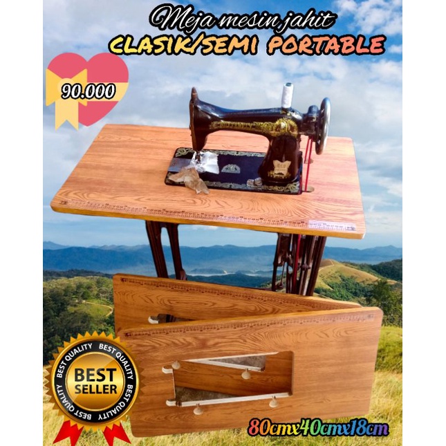 papan meja mesin jahit jadul/semi portable