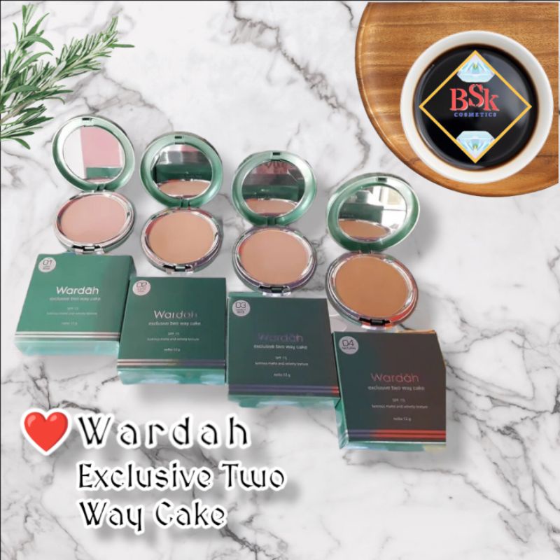 ⭐AJ⭐ WARDAH EXCLUSIVE TWO WAY CAKE REFILL / FULL SIZE 12gr | Bedak Padat / Tabur | Perawatan / Pelem