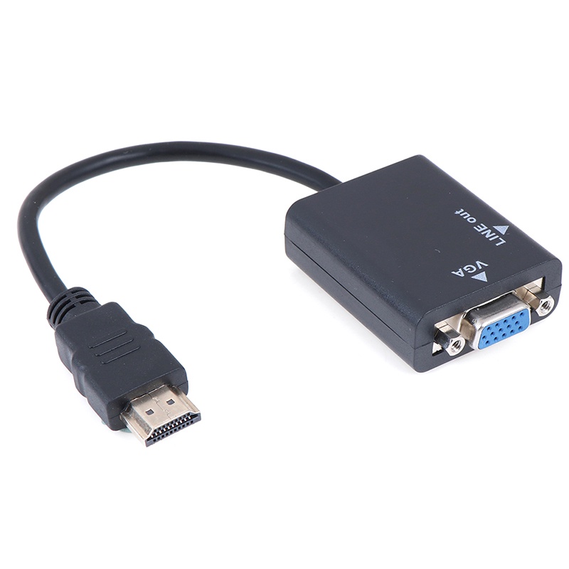 (LUCKID) Kabel Adapter converter HDMI Ke VGA 1080P Dengan audio